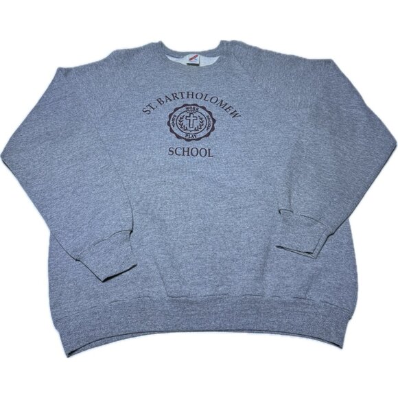 Vintage St. Bartholomew School XL Sweatshirt Pullover MADE IN USA 90s Jerzees